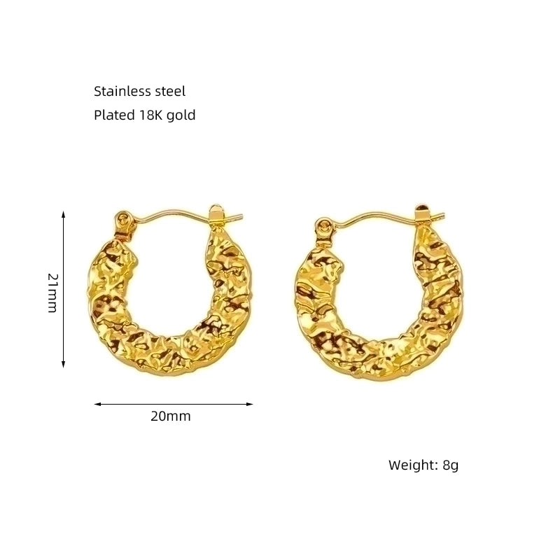1 Pair Minimalist Water Droplets Polishing Gold Plated Stainless Steel Titanium Steel 18K Gold Plated Earrings