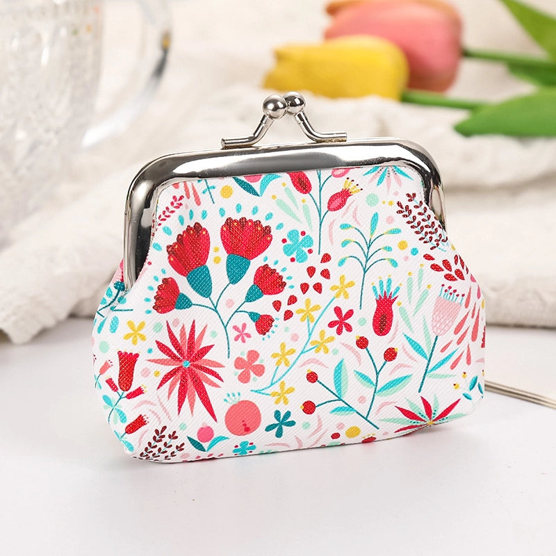 Women's Plant Pu Leather Buckle Kids Wallets