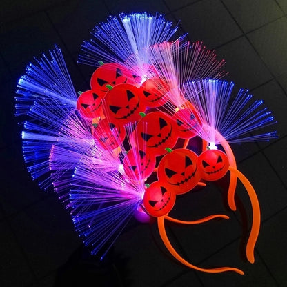 Halloween Dress Up Flashing Pumpkin Ghost Hair Hoop Ghost Festival Party Headdress