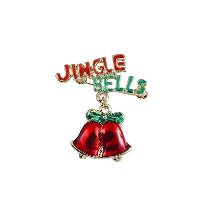Cartoon Style Pin Christmas Tree Alloy Enamel Rhinestones Unisex Brooches