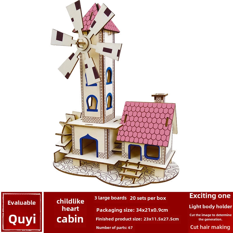 Stall Supply Children's Wooden 3D Puzzle Adult Puzzle Christmas Building Handmade Educational Model Toy