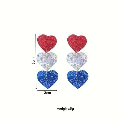 1 Pair Retro Color Block Plating Arylic Iron Aluminum Silver Plated Drop Earrings