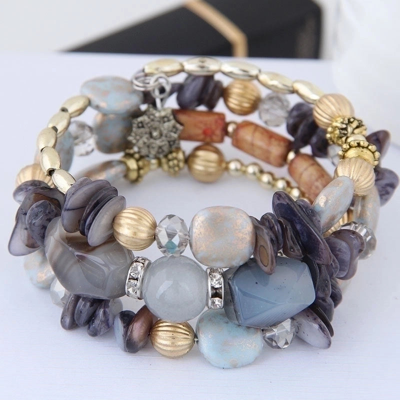 Casual Minimalist Irregular Alloy Gravel Beaded Bracelets