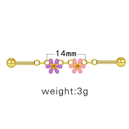 1 Piece Ear Cartilage Rings & Studs Sexy Minimalist Cat Flower Bow Knot 316L Stainless Steel Alloy Epoxy Plating Inlay Rhinestones Glass White Gold Plated Gold Plated Ear Cartilage Rings & Studs