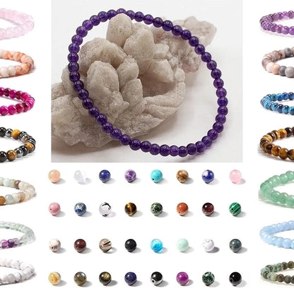 Romantic Classic Style Round Natural Stone Bracelets In Bulk