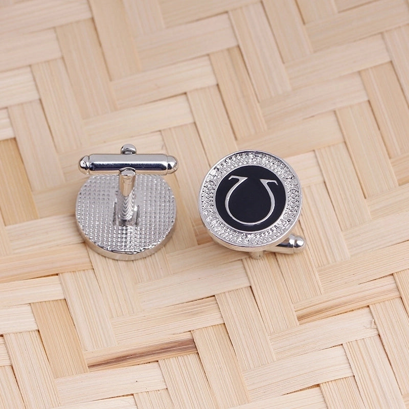 European Bottle Wine Glass Skull Father's Day Gift Pattern Shirt Cufflinks