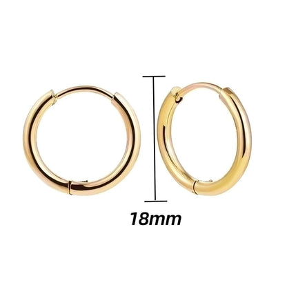 1 Pair Minimalist Solid Color Plating Stainless Steel Hoop Earrings