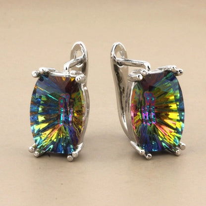 1 Pair Minimalist Classic Style Solid Color Inlay Copper Artificial Gemstones Earrings