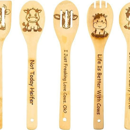 Minimalist Animal Letter Bamboo Shovel Kit 5 Pieces Set