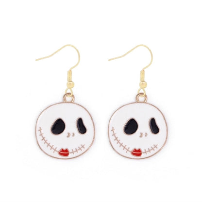 1 Pair Funny Cool Style Pumpkin Spider Web Ghost Enamel Zinc Alloy Drop Earrings