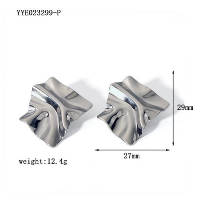 1 Pair Minimalist Irregular Plating Hollow Out Inlay 304 Stainless Steel Pearl 18K Gold Plated Ear Studs