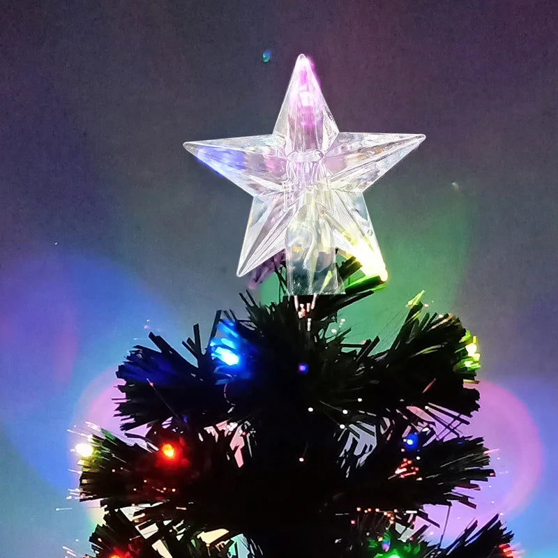 10 Pieces Transparent Round Ball Snowflake Small Five-star Christmas Tree Light String Accessories Five-pointed Star Tree Top Star Christmas Decoration