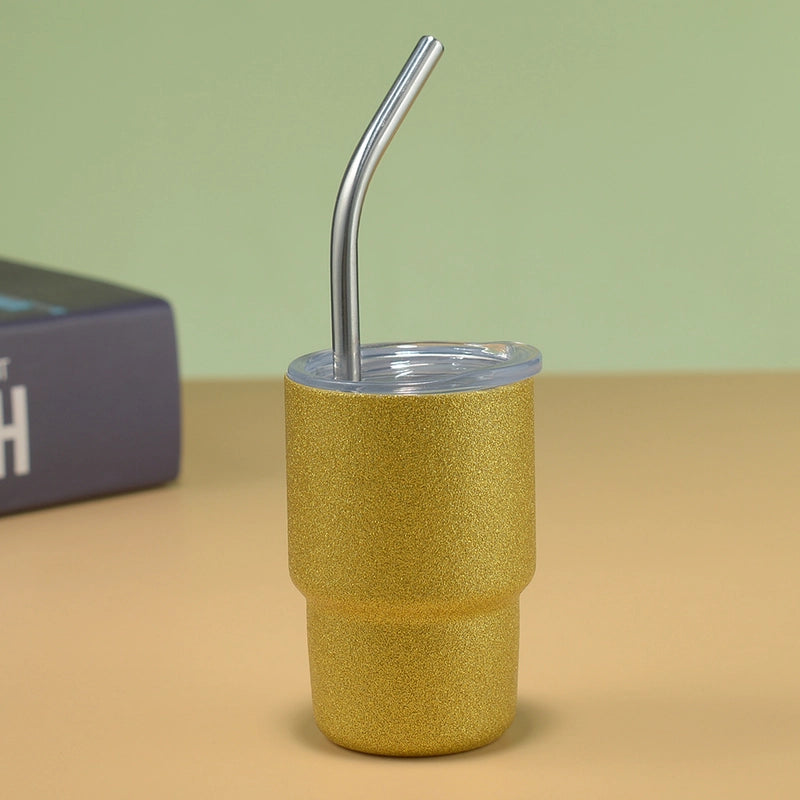 3oz Mini 304 Cold Change Small Wine Glass Single Double-layer Suction Tube Cup Sublimation Stainless Steel Cup A Generation Of Hair