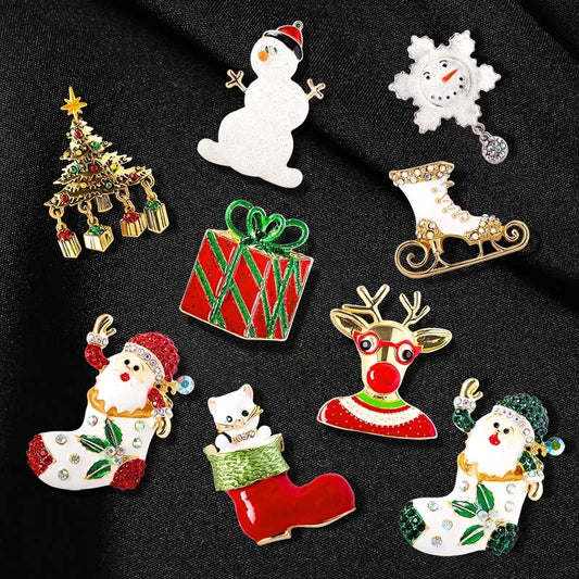 Cute Pin Animal Christmas Tree Snowman Alloy Plating Unisex Brooches