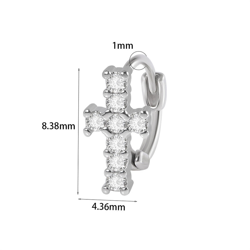 1 Piece Elegant Flower Butterfly Inlay Copper Rhinestones Zircon Earrings