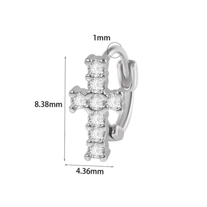 1 Piece Elegant Flower Butterfly Inlay Copper Rhinestones Zircon Earrings