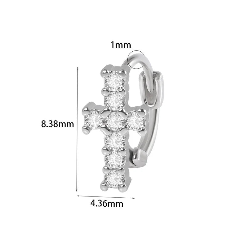 1 Piece Elegant Flower Butterfly Inlay Copper Rhinestones Zircon Earrings