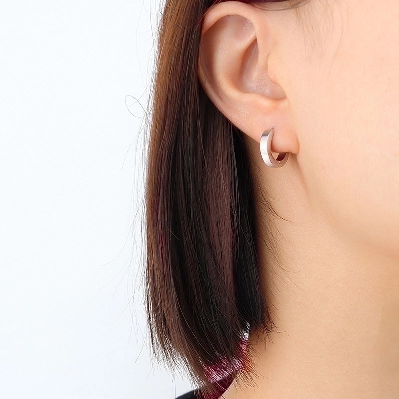 Geometric 304 Stainless Steel No Inlaid 18K Gold Plated Earrings Ear Studs