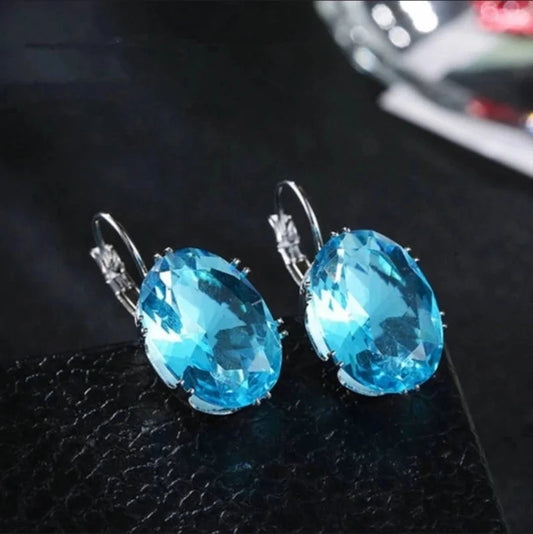 Jewelry Light Luxury Niche Colored Gemstone Stud Earrings Women\'s Fashion Trendy Design Popular Earrings Earrings