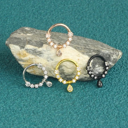 1 Piece Nose Rings & Studs Minimalist Classic Style Solid Color 304 Stainless Steel Inlay Nose Rings & Studs