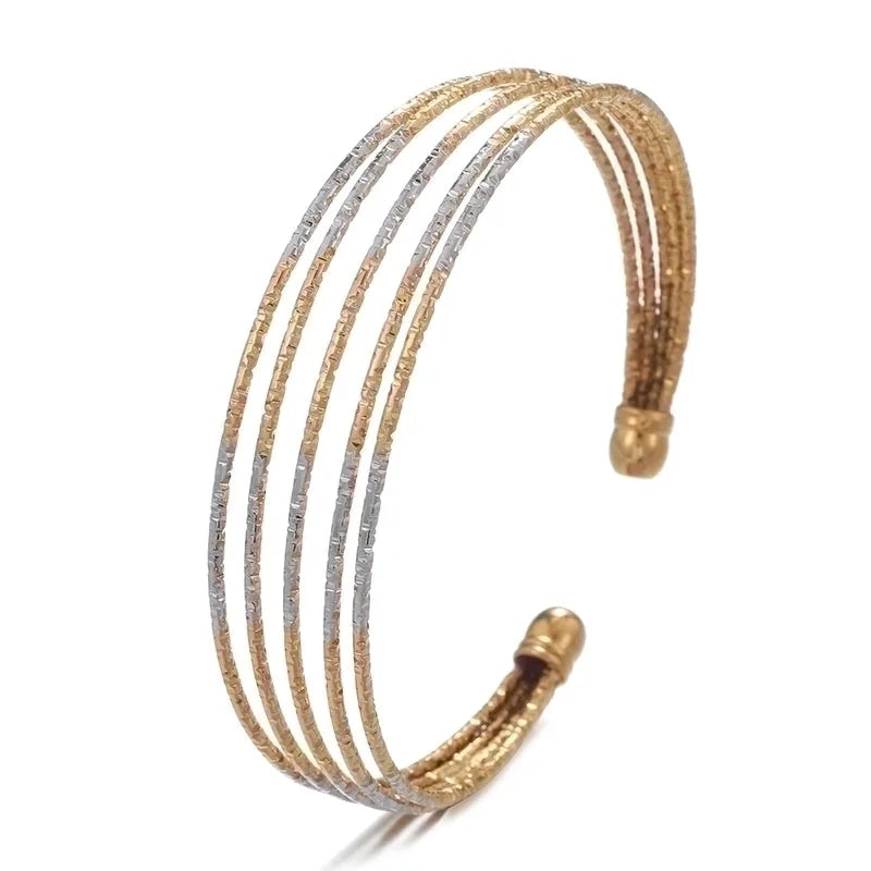 Copper 18K Gold Plated Minimalist Plating Solid Color Bangle