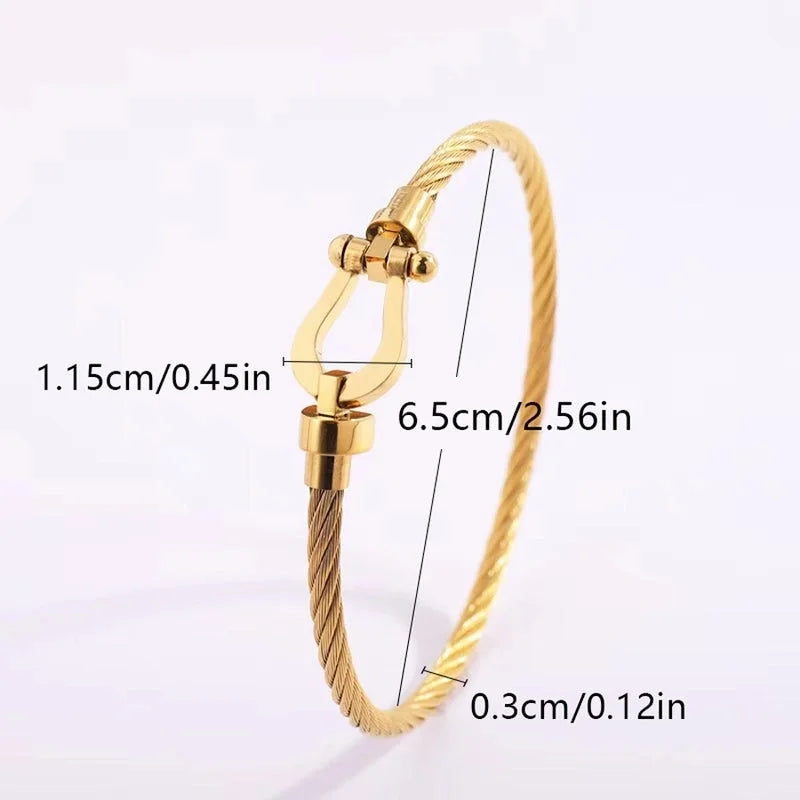 Casual Minimalist IG Style Solid Color 304 Stainless Steel Bangle In Bulk