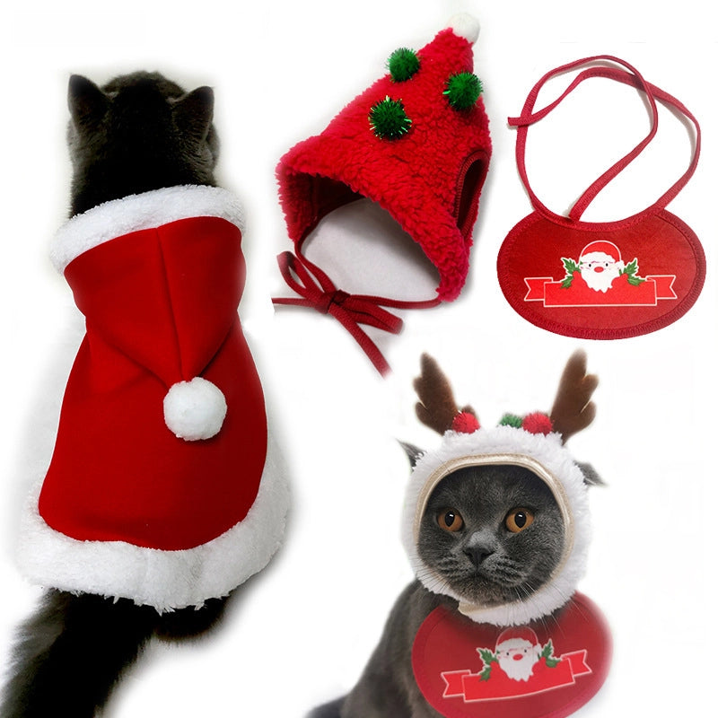 New Year Pet Christmas Hat Cat Cute Head Clothing Products Transformation Panda Small Dog Cat Toy Headgear