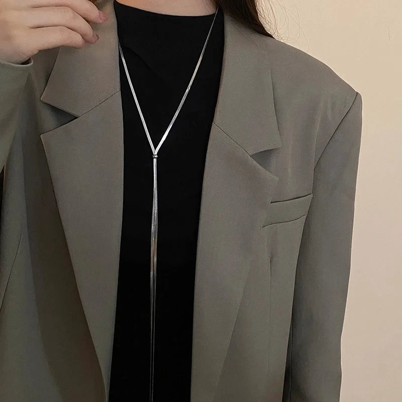 Sweet Solid Color Titanium Steel Plating Pendant Necklace