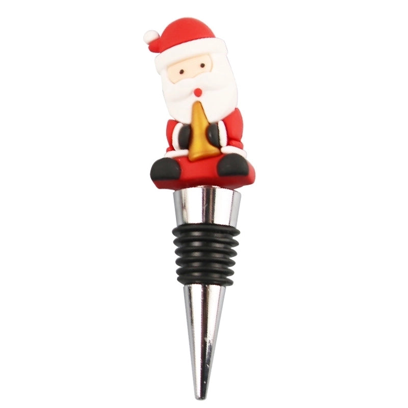 Christmas Cute Cartoon PVC Aluminium Alloy Wine Stopper 1 Piece