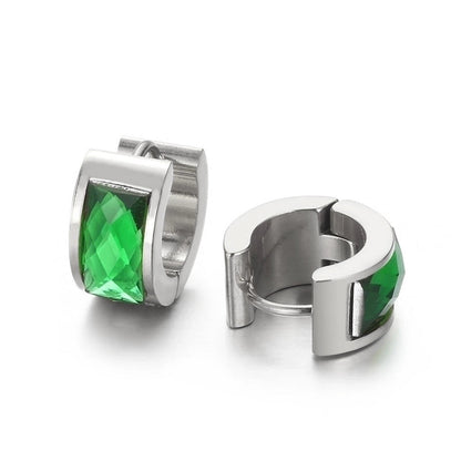 1 Pair Minimalist U Shape Plating Inlay Titanium Steel Glass 18K Gold Plated Earrings