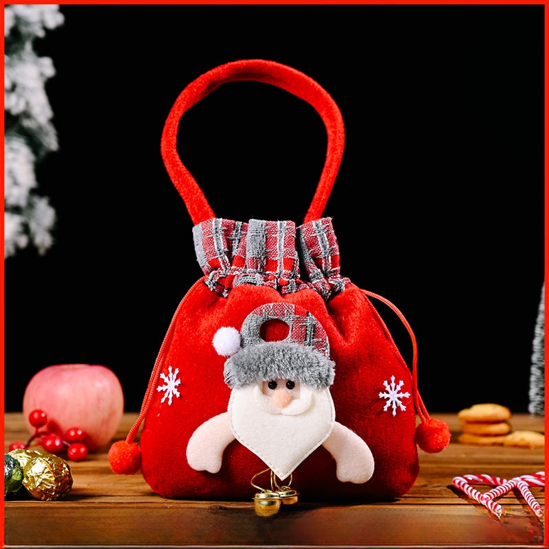 2 Pieces Christmas Cartoon Handbag Gift Bag Christmas Gift Bag Children's Candy Bag Apple Bag