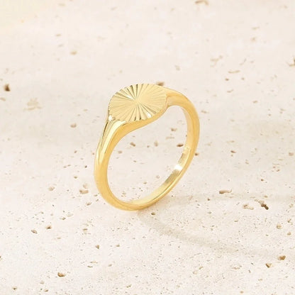 Basic Minimalist Classic Style Geometric 304 Stainless Steel 18K Gold Plated Rings