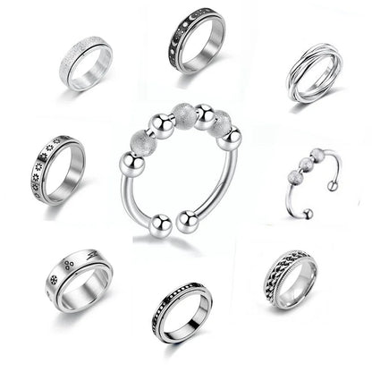New Fashion Anti-anxiety Rotating Titanium Steel Decompression Couple Ring