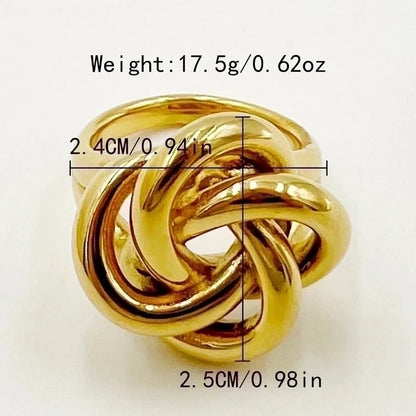 304 Stainless Steel 14K Gold Plated Vintage Style Roman Style Plating Flower Rings