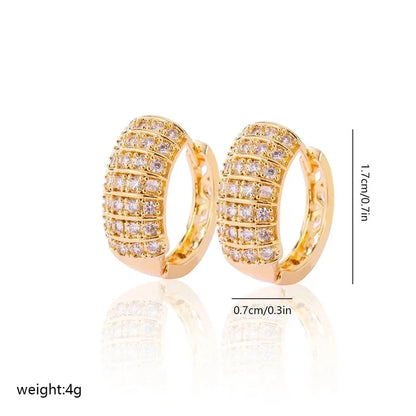 1 Pair Minimalist Solid Color Copper Zircon Earrings