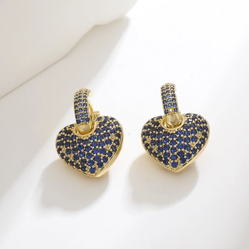 1 Pair Minimalist Heart Shape Copper Earrings