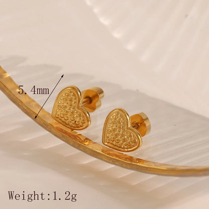 1 Pair IG Style Minimalist Commute Star Heart Shape Flower 304 Stainless Steel 14K Gold Plated Ear Studs
