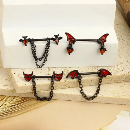 1 Piece Belly Rings Minimalist Heart Shape Copper Inlay Rhinestones Nipple Rings & Studs Belly Rings