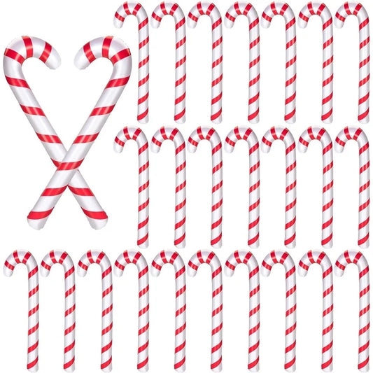 Christmas Decoration Inflatable Candy Cane Balloon Christmas Tree Crutch Decoration Indoor And Outdoor Holiday Decoration