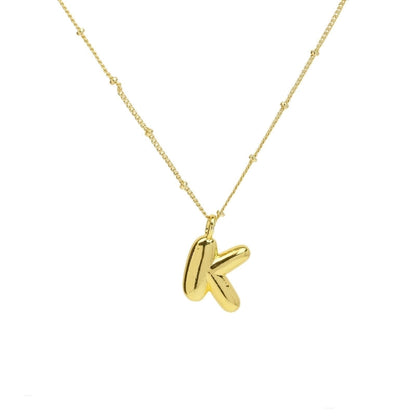 Copper Brass Minimalist Letter Pendant Necklace