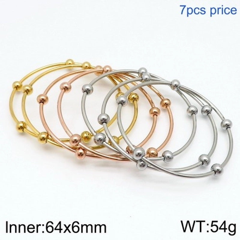 Minimalist Streetwear Solid Color Stainless Steel 18K Gold Plated Bangle In Bulk
