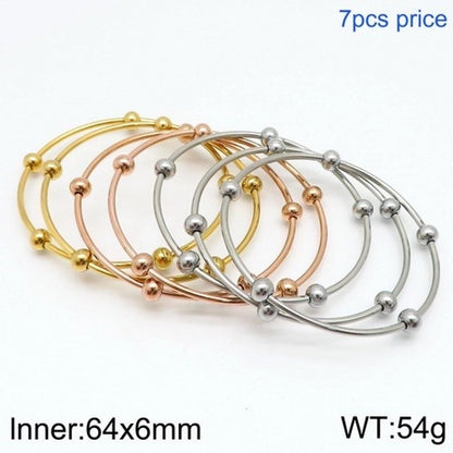 Minimalist Streetwear Solid Color Stainless Steel 18K Gold Plated Bangle In Bulk