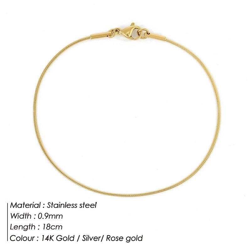 Minimalist Solid Color Stainless Steel Plating Bracelets