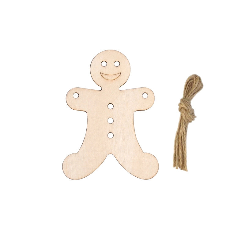 Christmas Pendant Home Decoration Supplies Wood Crafts Creative Carving Wood Christmas Tree Hanging Ornaments