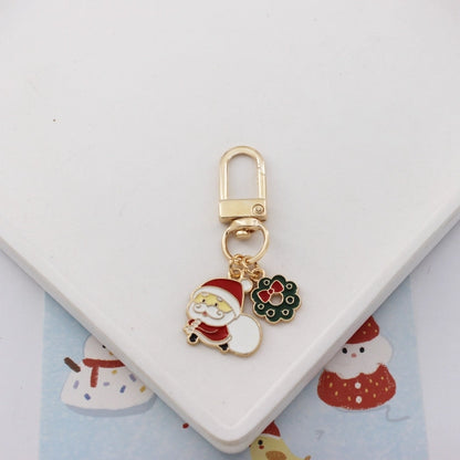 Cute Minimalist Santa Claus Zinc Alloy Christmas Unisex Keychain
