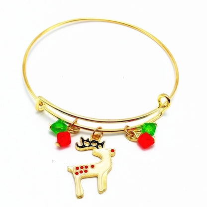 Fashion Santa Claus Snowman Deer Metal Plating Unisex Bangle 1 Piece