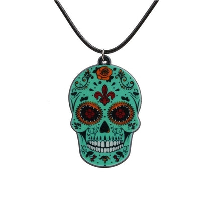 Acrylic Fashion Skeleton Skull Necklace (green) Nhyl0266-green