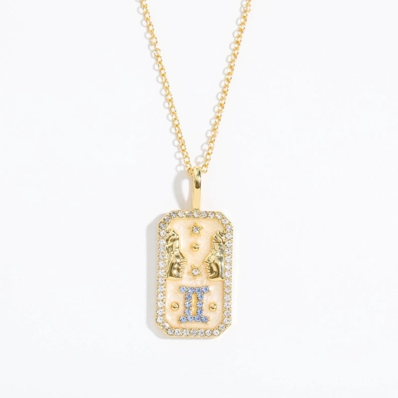 Copper Basic Modern Style Classic Style Plating Inlay Geometric Constellation Zircon Pendant Necklace