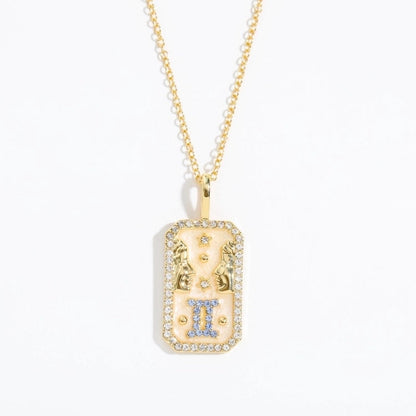 Copper Basic Modern Style Classic Style Plating Inlay Geometric Constellation Zircon Pendant Necklace