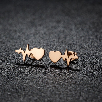1 Pair Sweet Minimalist Artistic Animal Irregular Polishing Plating 304 Stainless Steel 18K Gold Plated Ear Studs